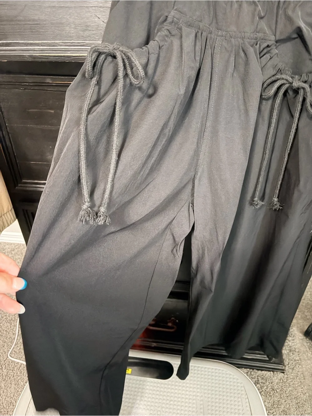 Women’s Black Drawstring Pocket Skirt